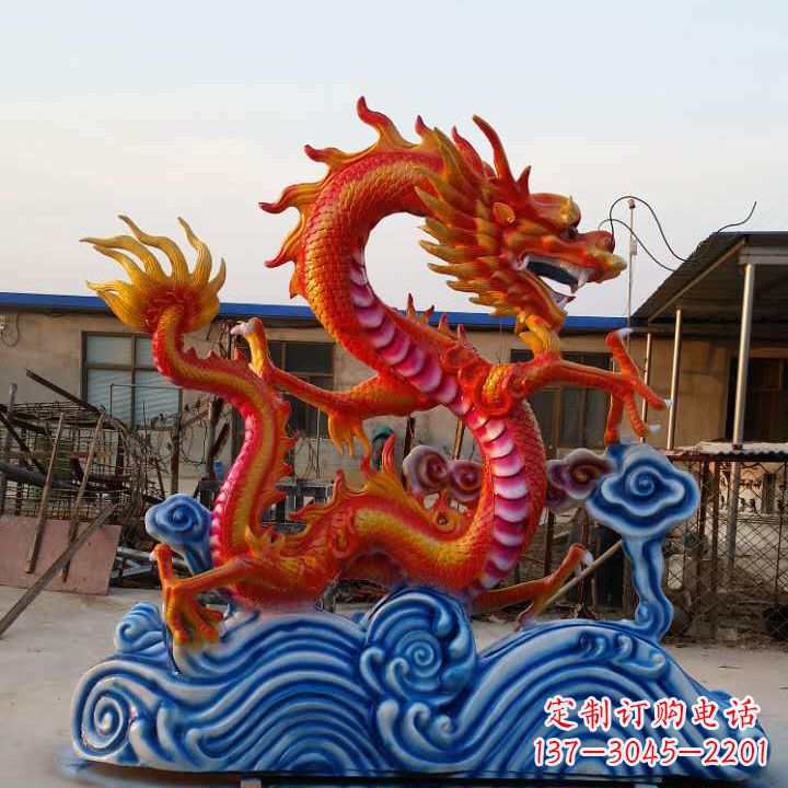 常州彩绘龙神兽动物铜雕