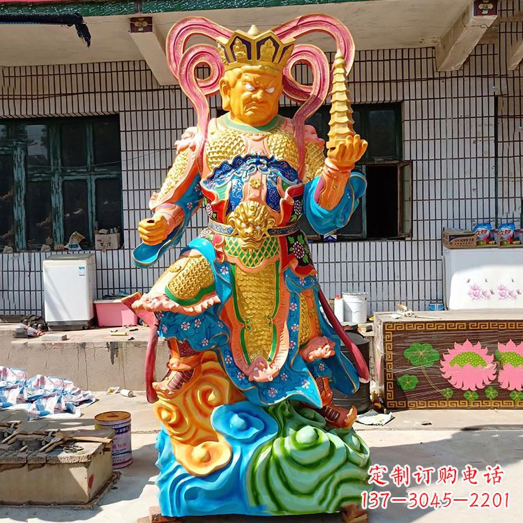 常州玻璃钢托塔天王雕塑