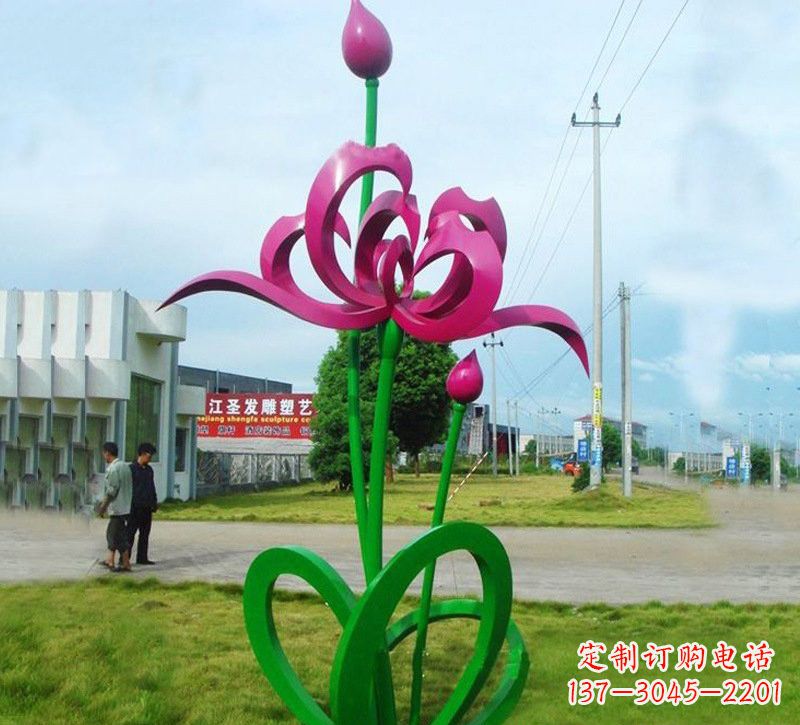 常州彩色不锈钢抽象荷花
