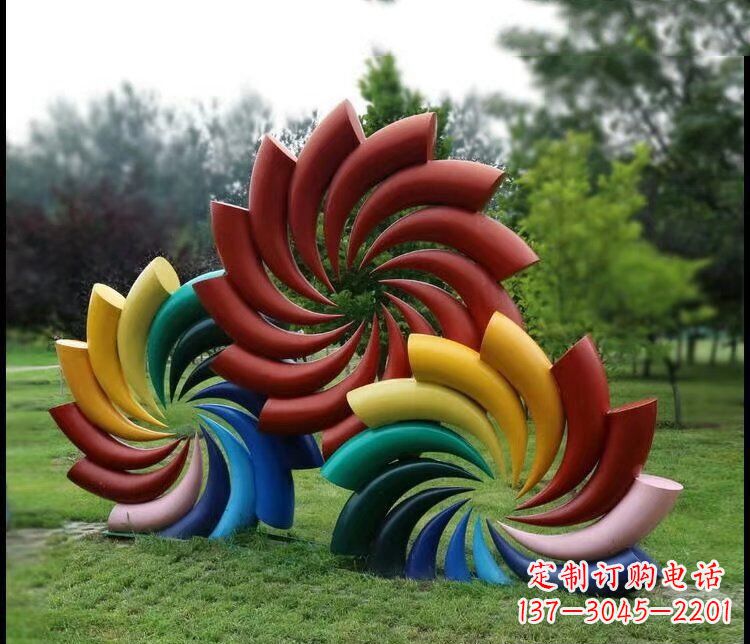 常州彩色不锈钢风车雕塑