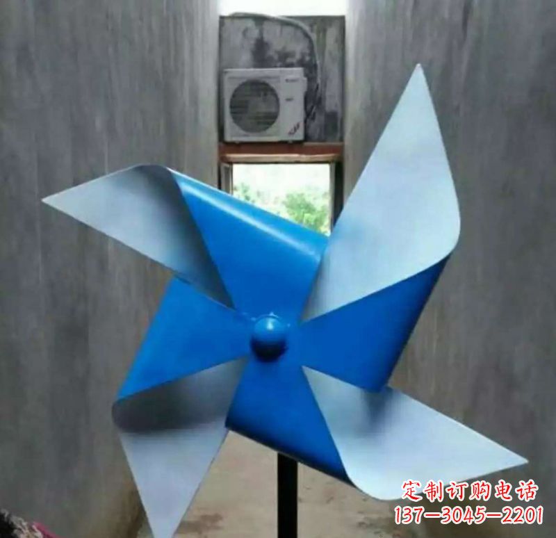 常州彩色小区不锈钢风车雕塑