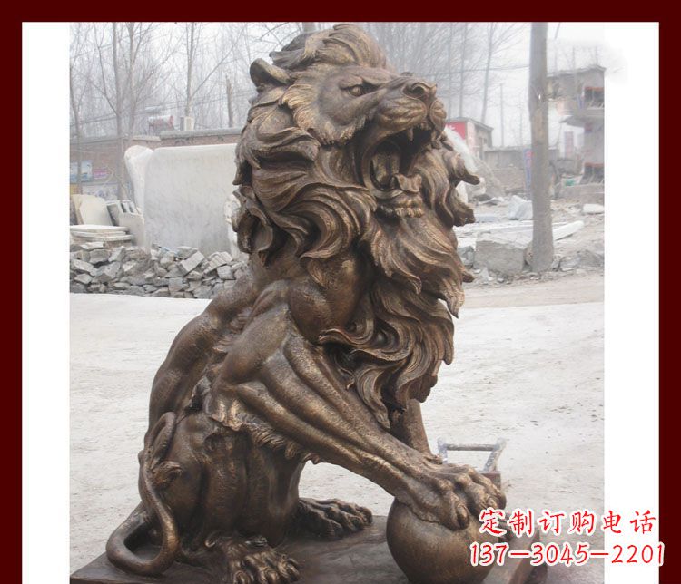 常州传统工艺——踩球欧式狮子铜雕