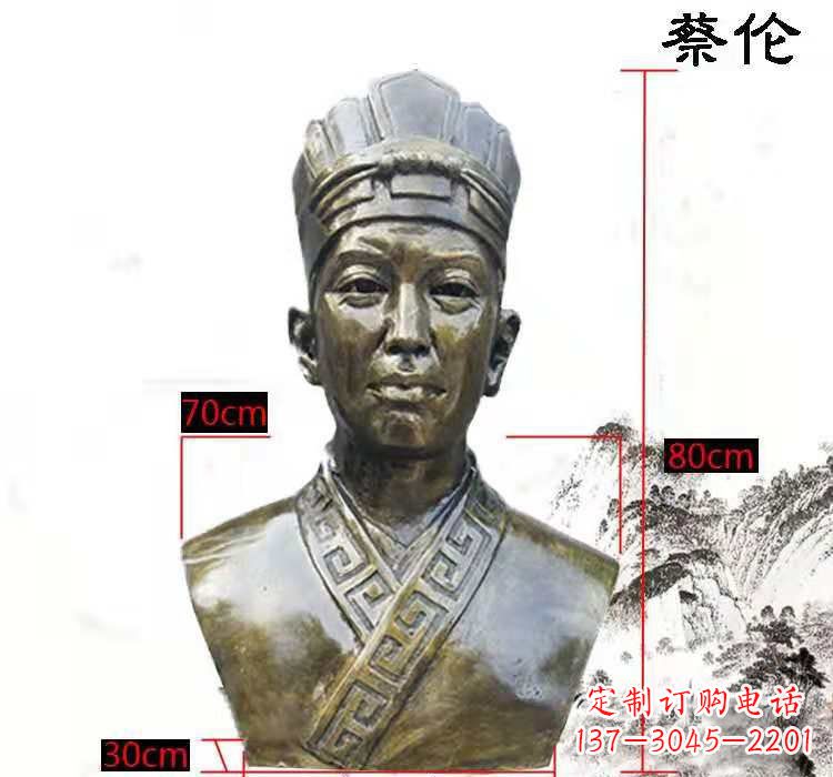 常州蔡伦头像铜雕