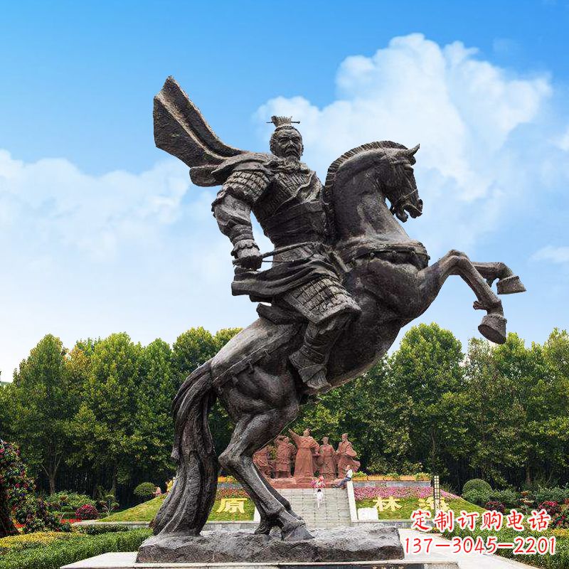常州曹操骑马铜雕塑像-景区历史名人古代帝王雕塑