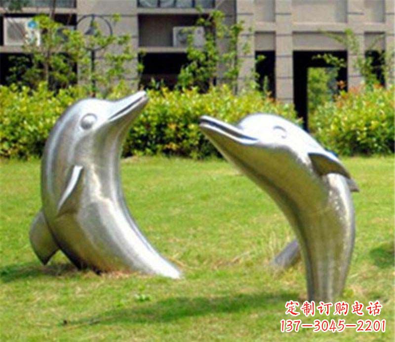 常州草坪镜面海豚不锈钢雕塑