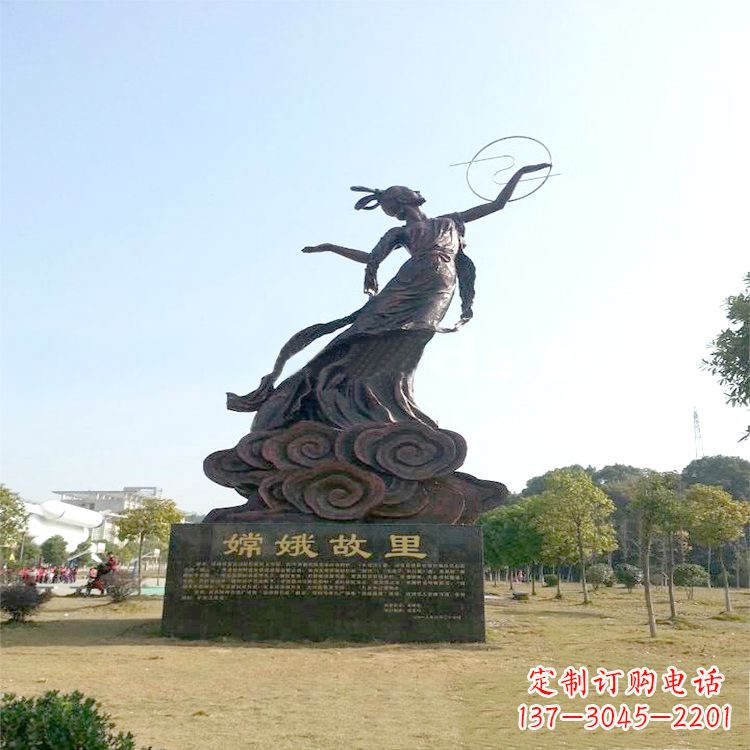 常州嫦娥奔月雕塑-景区园林神话人物雕像