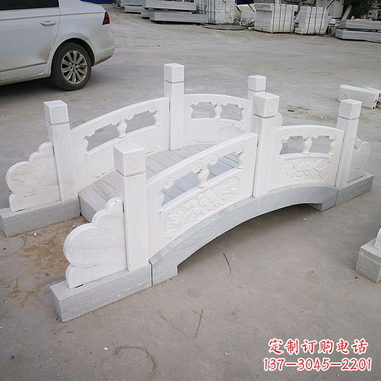 常州厂家批发定制石雕石拱桥 栏杆栏板 汉白玉雕花护栏广场装饰摆件3900