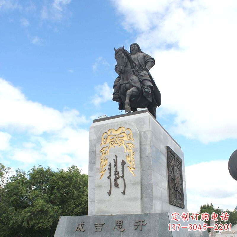 常州成吉思汗象征英雄的铜雕塑