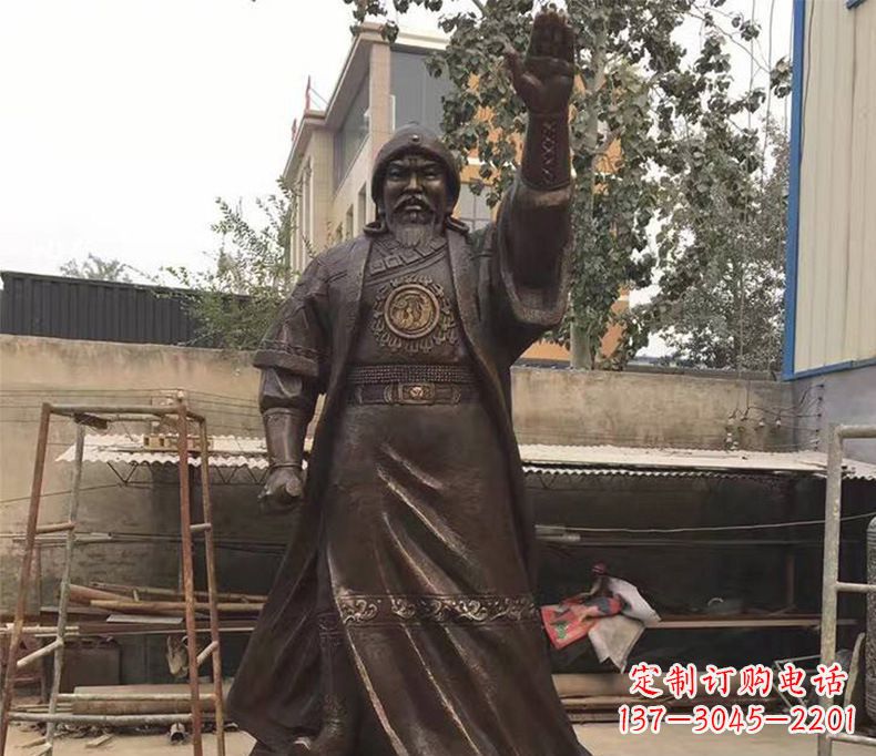 常州成吉思汗挥手铜雕