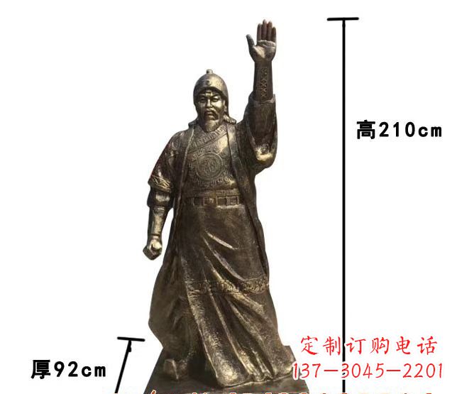 常州成吉思汗象征蒙古民族英雄气概的铜雕