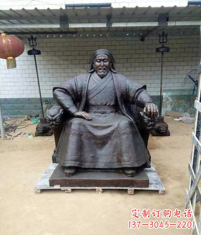 常州成吉思汗铜雕古代伟人雕塑