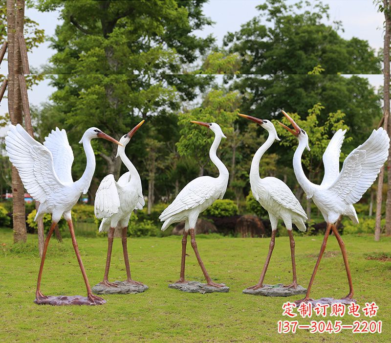 常州成品玻璃钢仙鹤雕塑