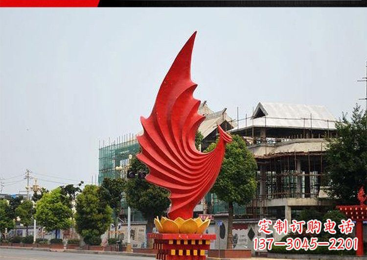 常州城市的至高象征——不锈钢凤凰雕塑