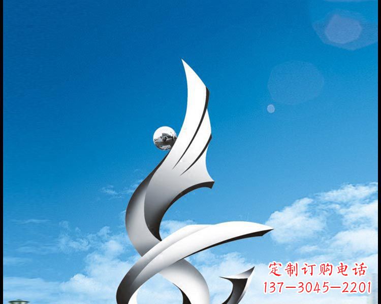 常州城市不锈钢抽象凤凰雕塑12