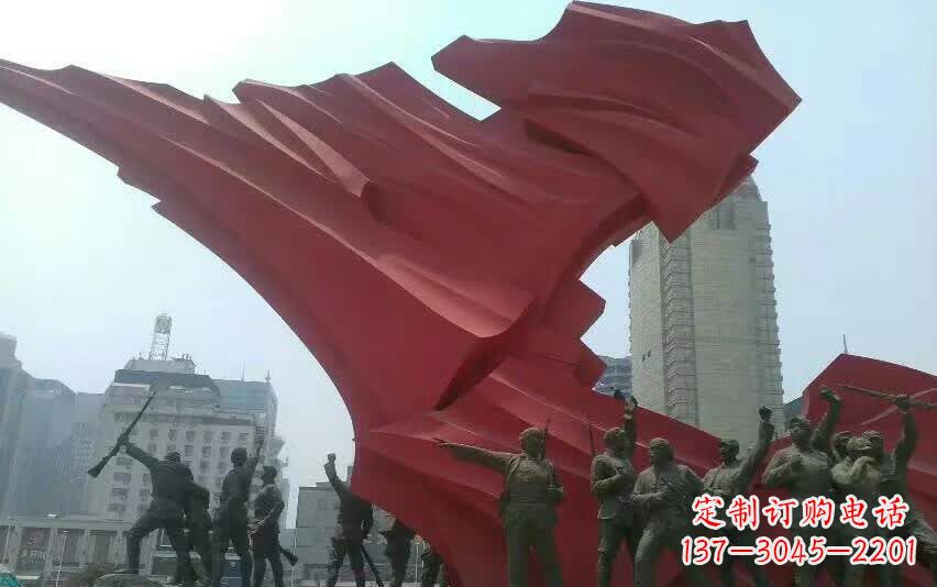 常州城市大型不锈钢红军人物雕塑
