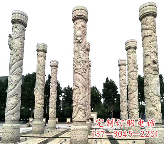 常州精美龙柱雕塑,点缀城市广场