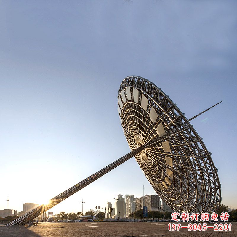 常州引领城市风采的大型不锈钢创意日晷雕塑