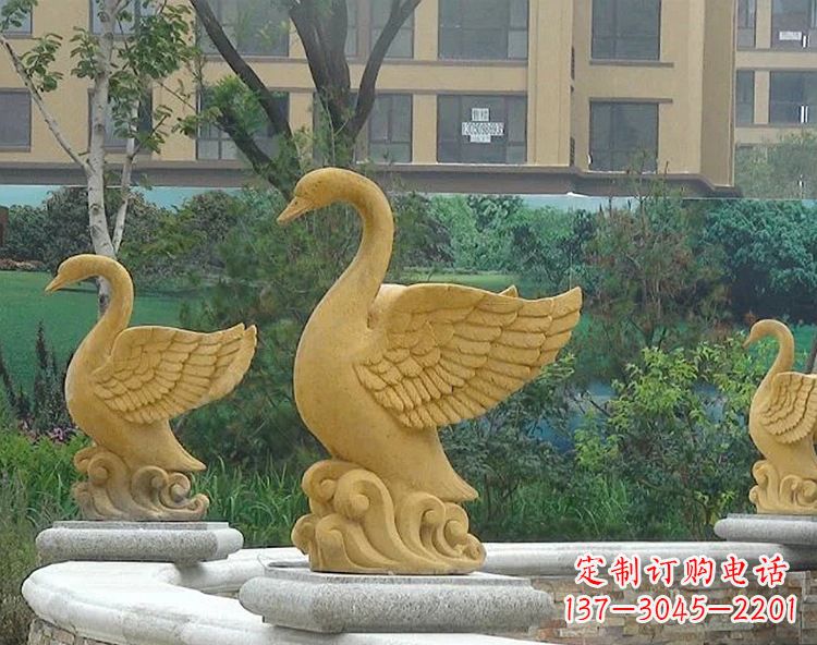 常州天鹅雕塑美丽的园林装饰