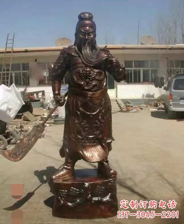 常州持刀关公铜雕