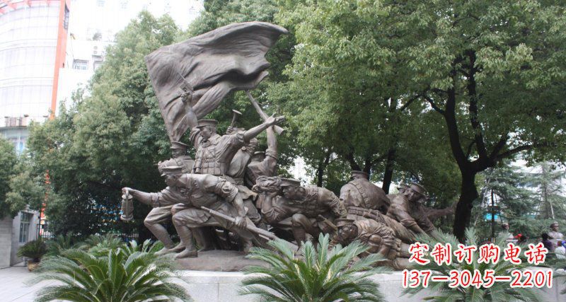常州冲锋人物革命战士铜雕 (2)