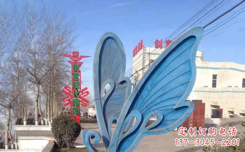 常州抽象不锈钢蝴蝶雕塑把美丽永久定格