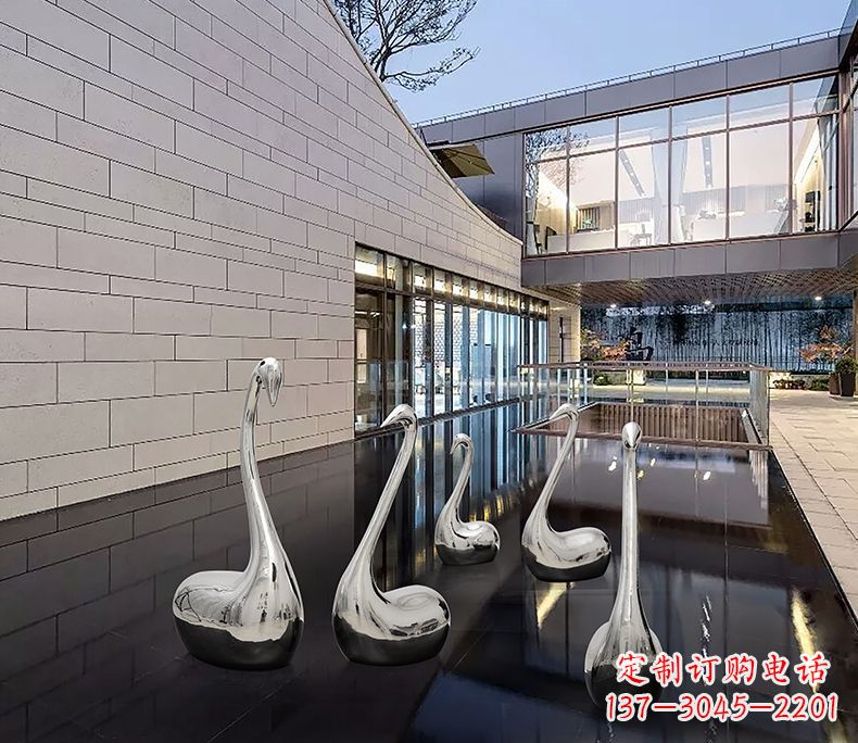 常州抽象不锈钢天鹅雕塑
