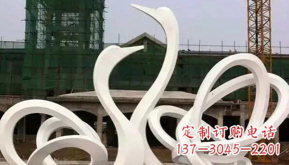 常州抽象不锈钢天鹅雕塑 (2)