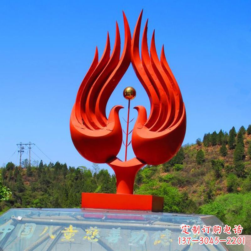 常州抽象凤凰公园不锈钢雕塑-景区园林景观神兽标识雕塑