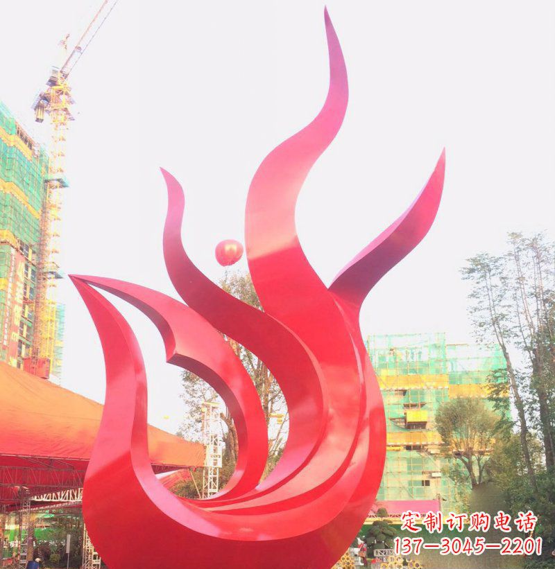 常州抽象凤凰广场不锈钢雕塑