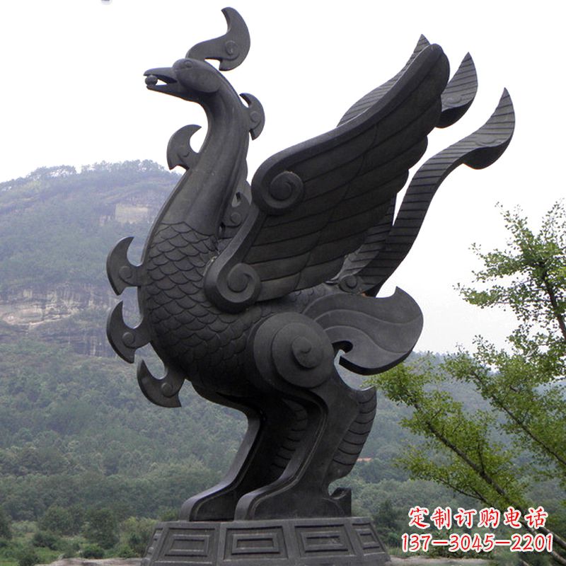 常州抽象凤凰铜雕-景区景点上古神兽动物景观雕塑