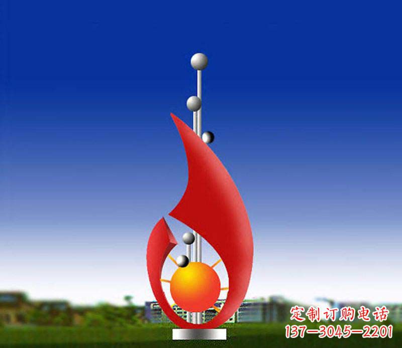 常州抽象红色水滴广场景观雕塑