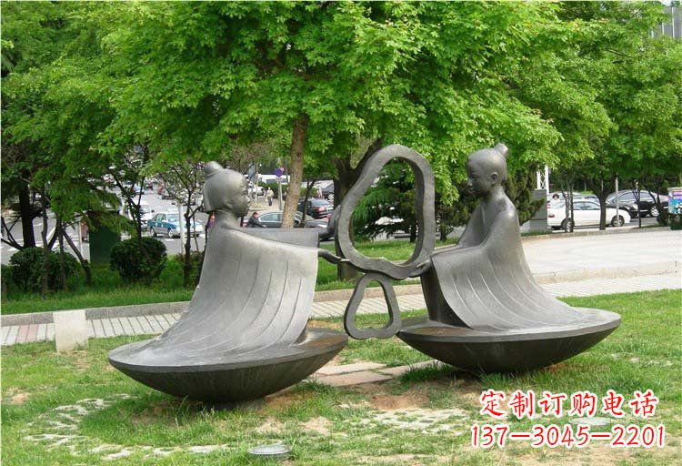 常州抽象孔融让梨铜雕