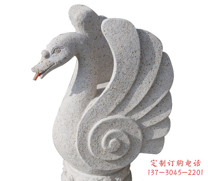 常州抽象喷水天鹅石雕 (2)