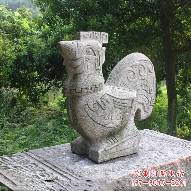 常州抽象生肖酉鸡动物石雕塑