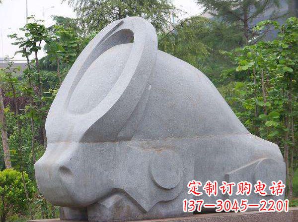 常州动物雕塑抽象石雕牛