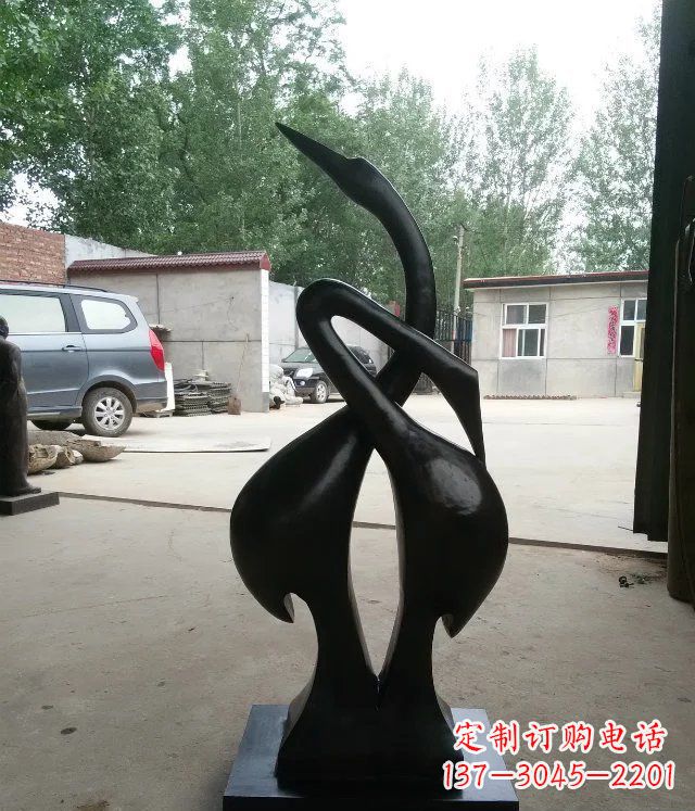 常州抽象天鹅景观动物铜雕
