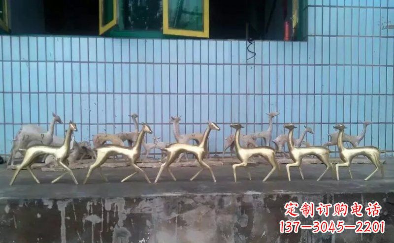常州抽象小鹿公园动物铜雕