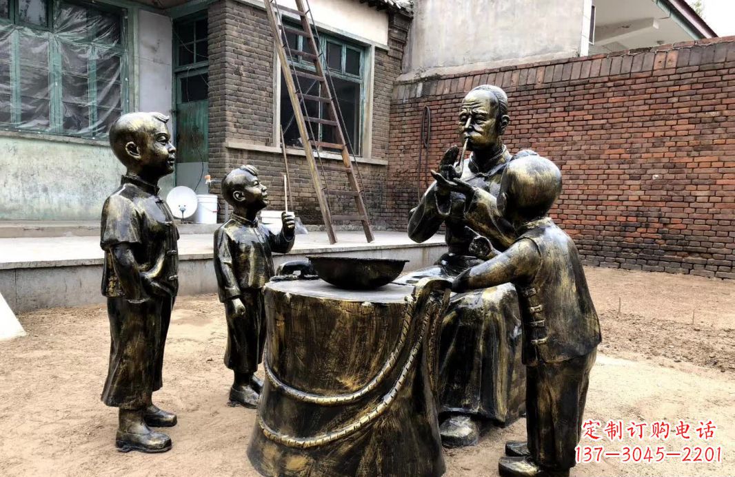 常州吹糖人民俗铜雕12