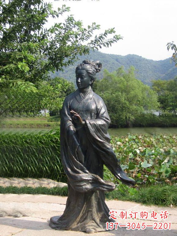 常州春秋时期著名美女西施铜雕塑像