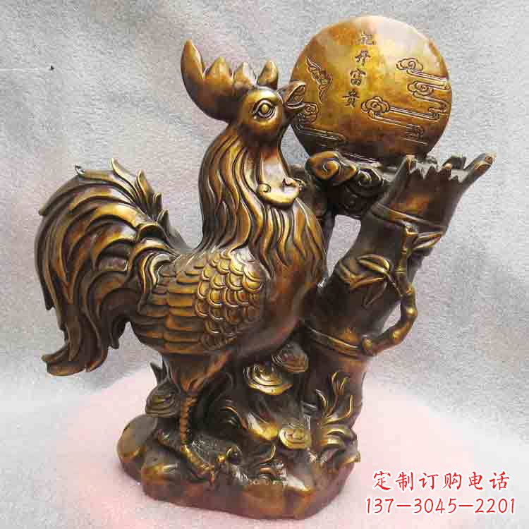 常州纯铜公鸡雕塑引领生肖动物摆件新风尚