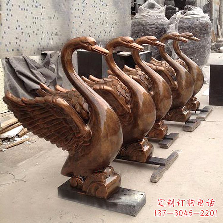 常州纯铜喷水天鹅雕塑