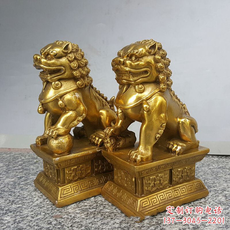 常州纯铜狮子雕塑,象征着中国历史文化