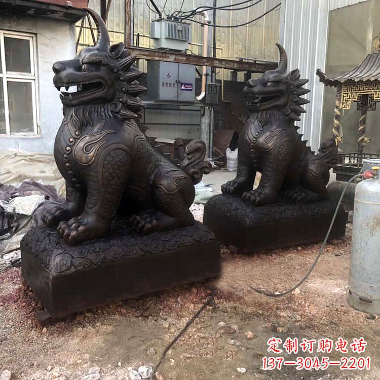 常州精美纯铜獬豸雕塑中国古代神兽雕刻之美