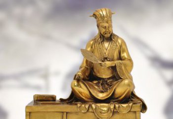 常州纯铜诸葛亮雕塑象征中国智慧