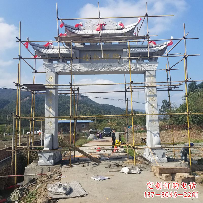 常州村庄石牌坊雕塑传承民间文化
