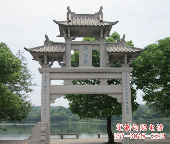 常州大理石单门石雕牌楼