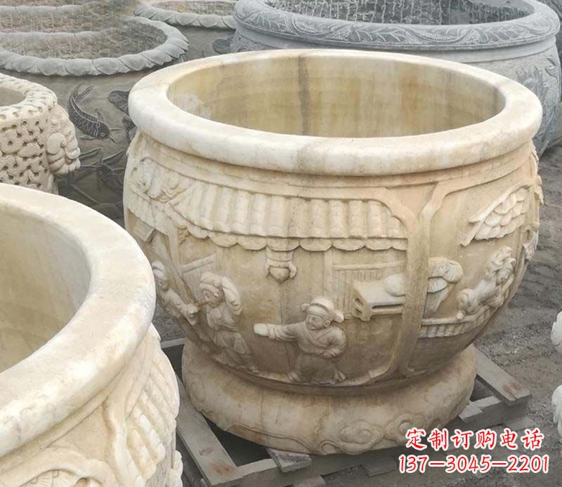 常州雕刻精美的大理石儿童水缸