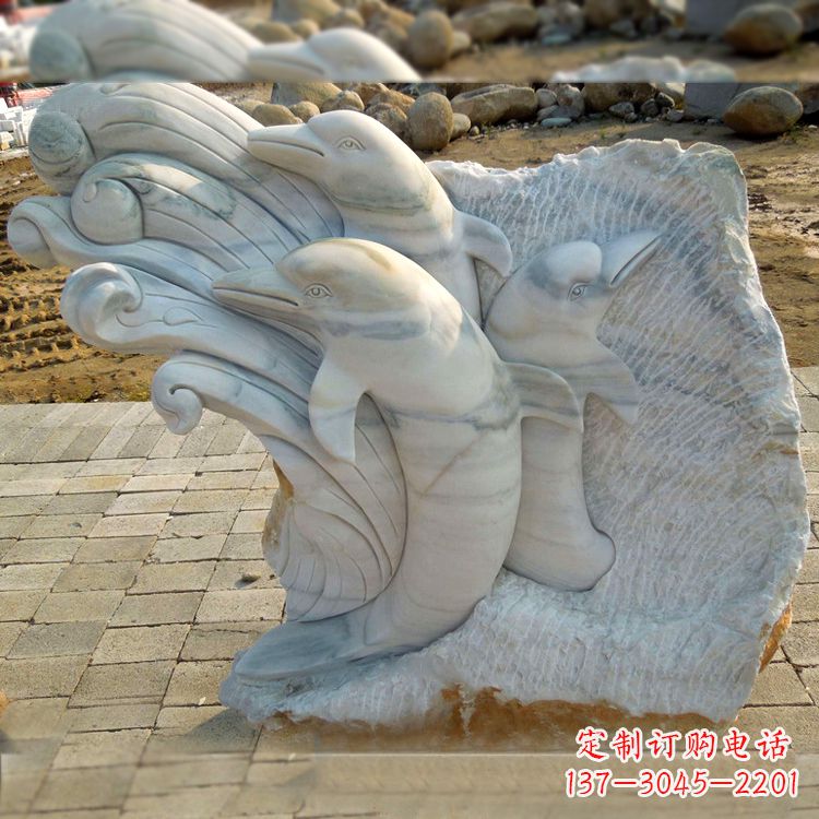 常州海豚雕塑以大理石精美绝伦