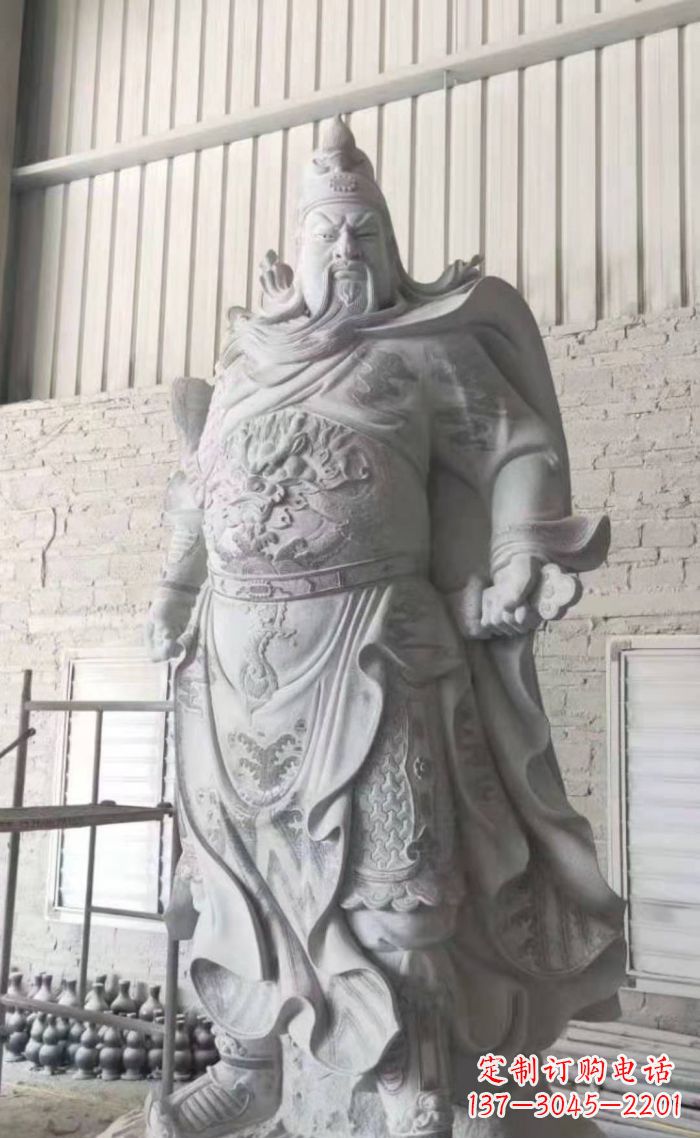 常州大理石关公雕塑，精美绝伦