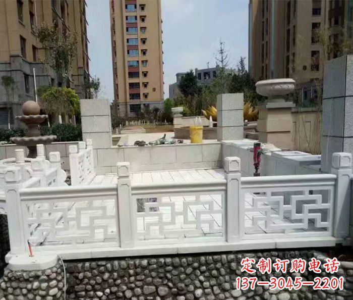 常州大理石国旗台石雕栏板 (5)